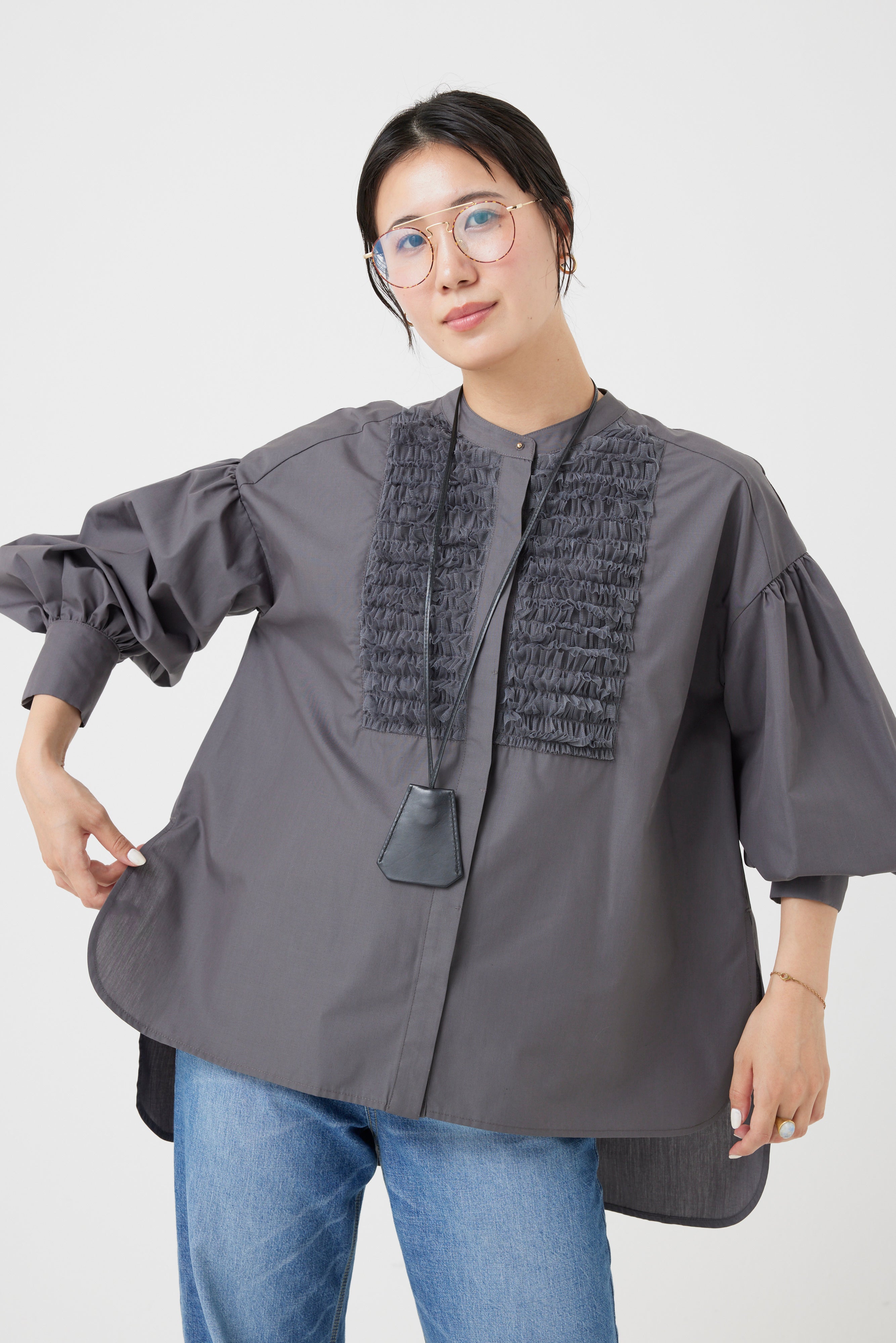 チュールフリルブラウス(6262ｰ457)