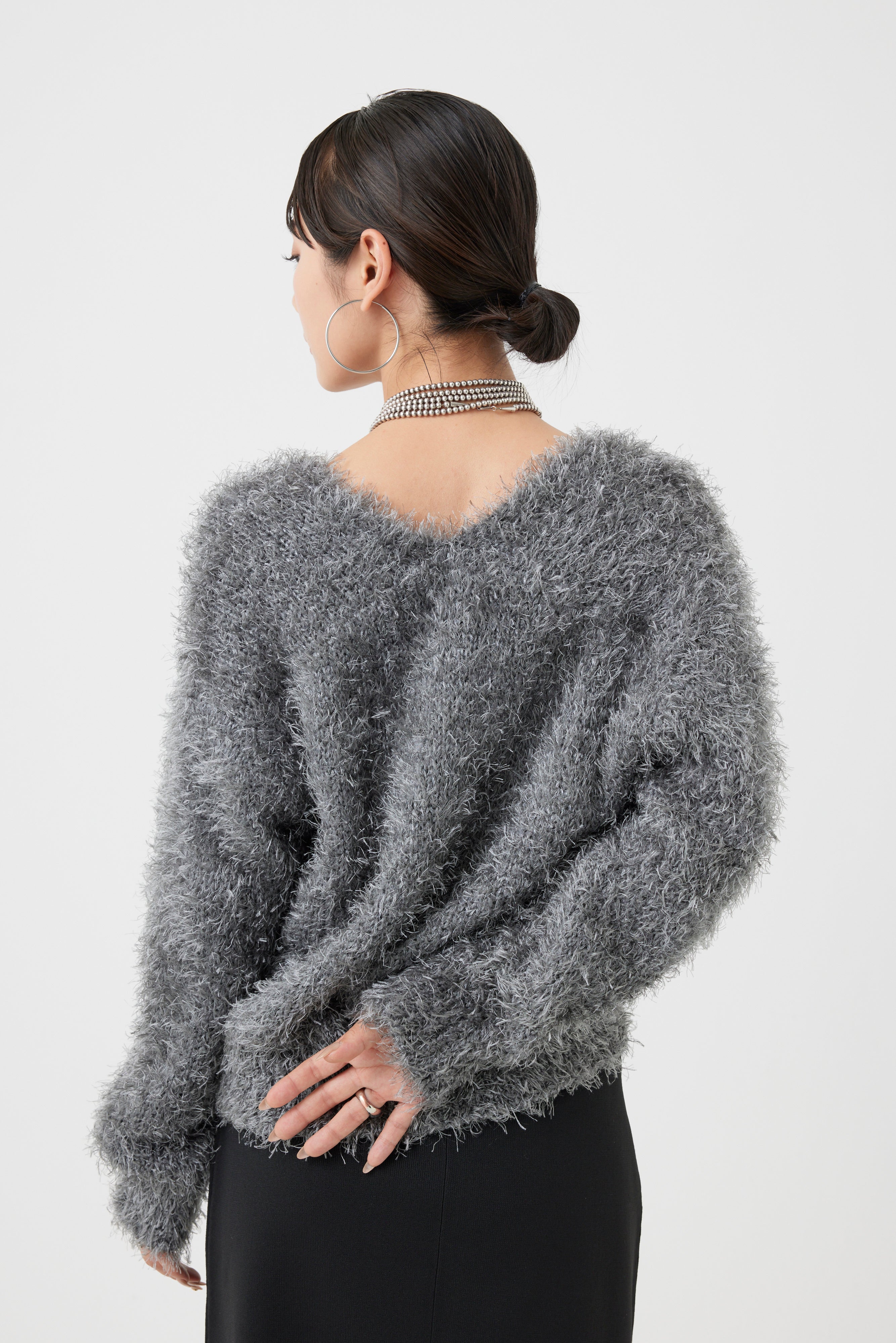 シャギーVネックニットトップス(6255-388.6262-483)