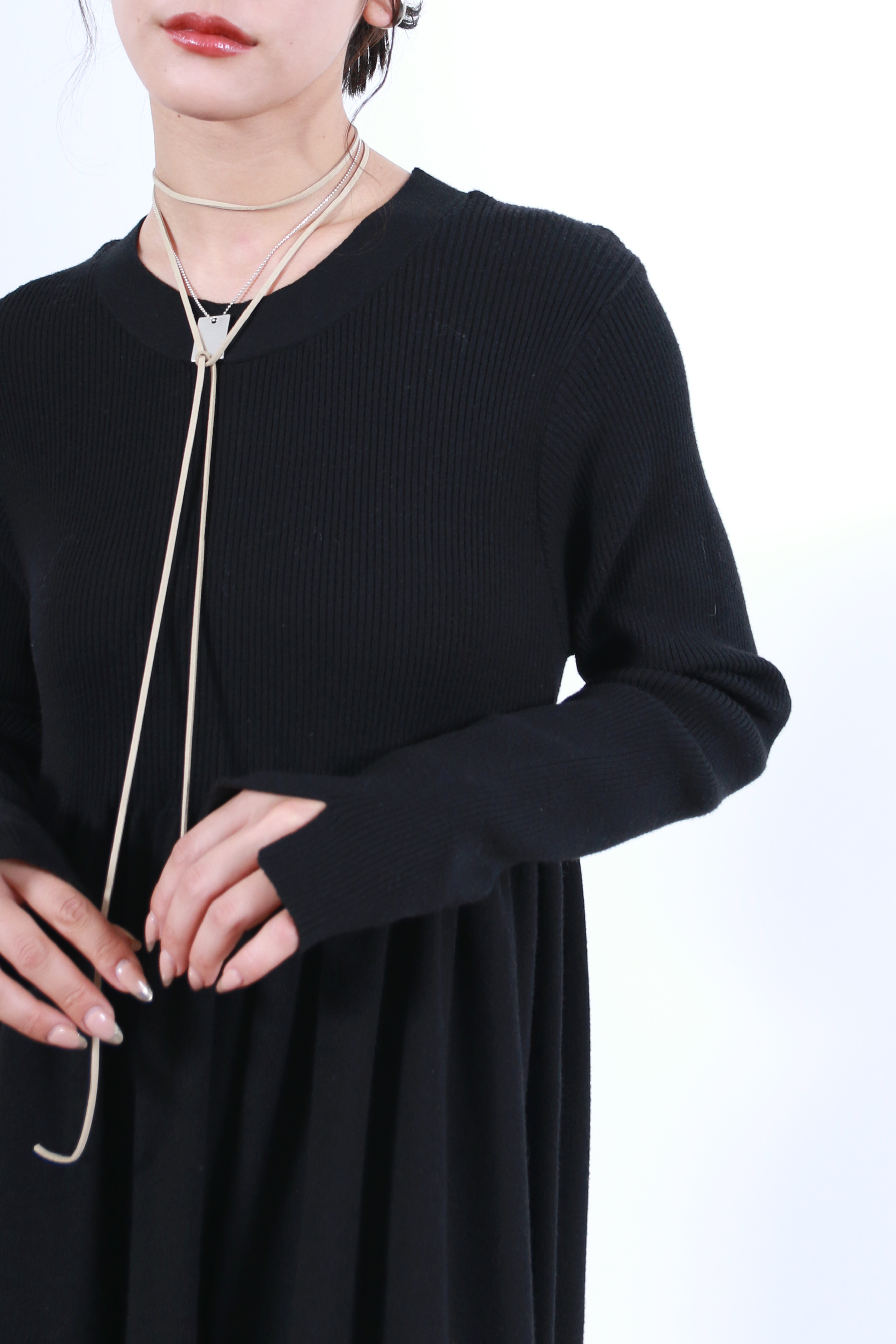 リブニットフレアーワンピース(6263-508)