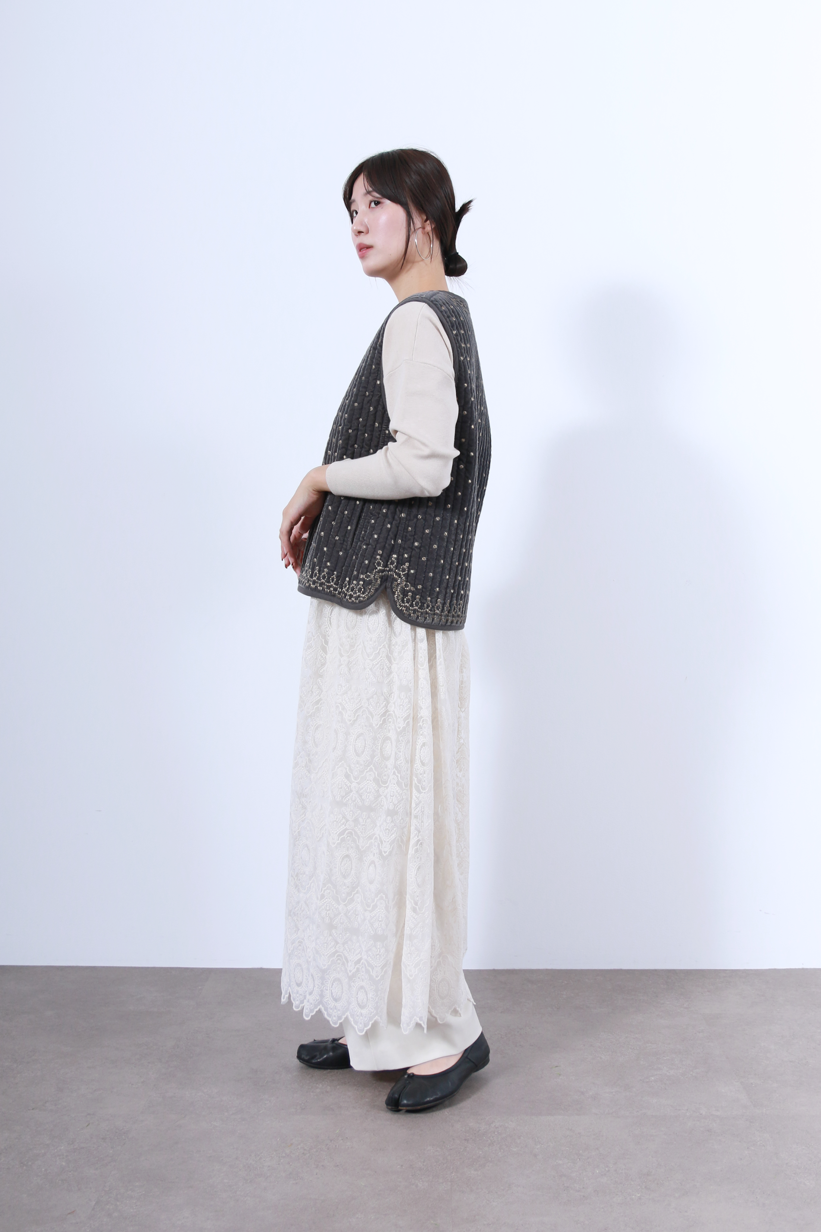 ヴィンテージ調オリジナル刺繍ベスト(6261-355)