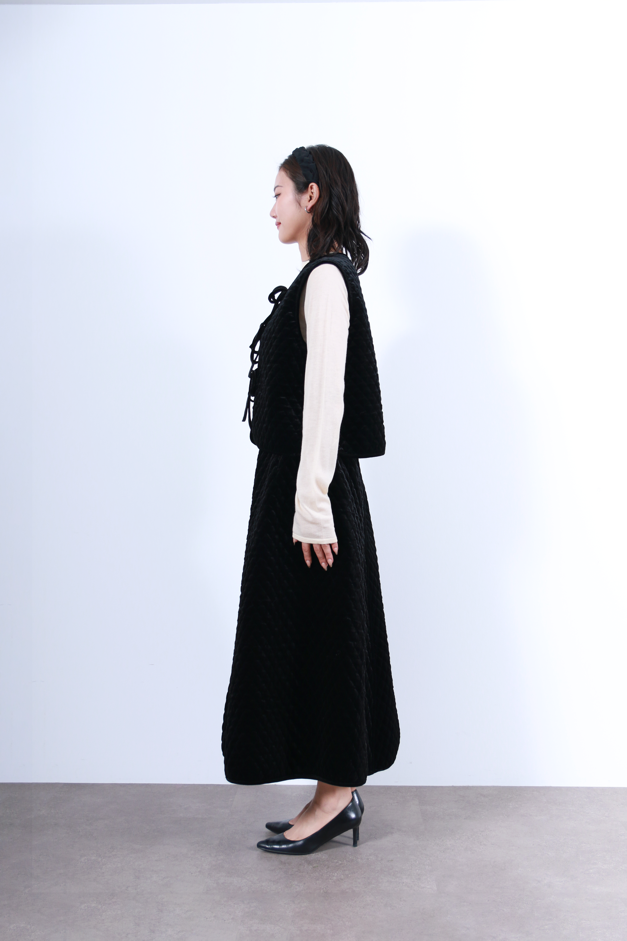 キルティングベロアスカート(6263-501)