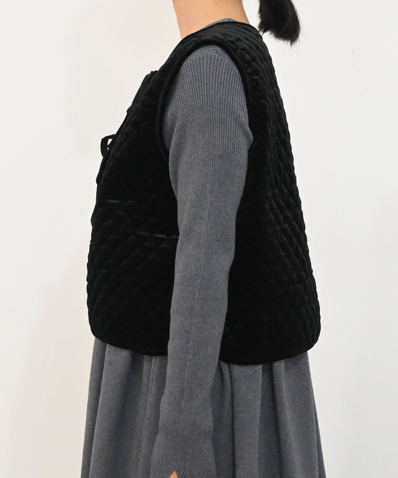 2WAYキルティングベロアベスト(6263-502)