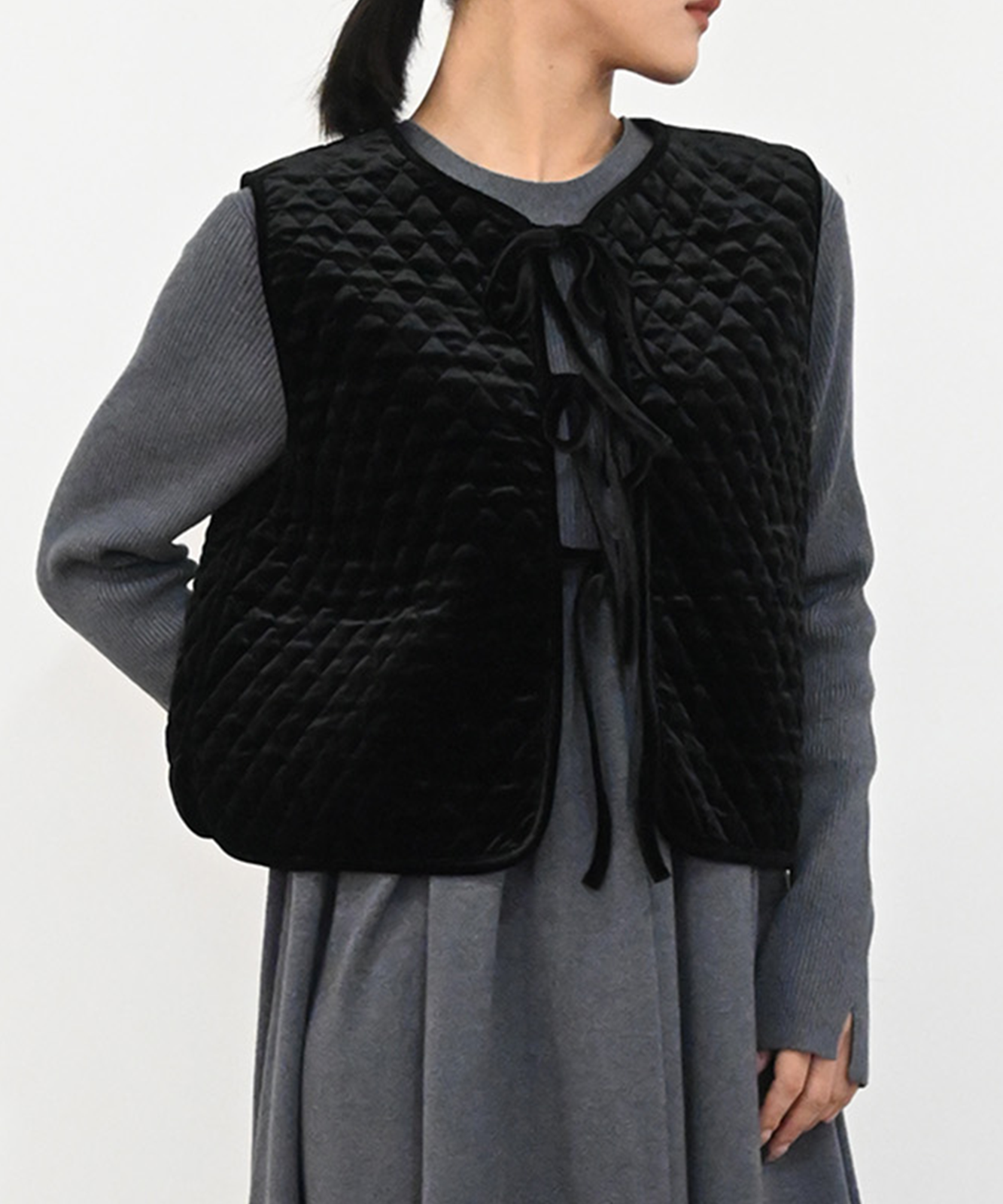 2WAYキルティングベロアベスト(6263-502)