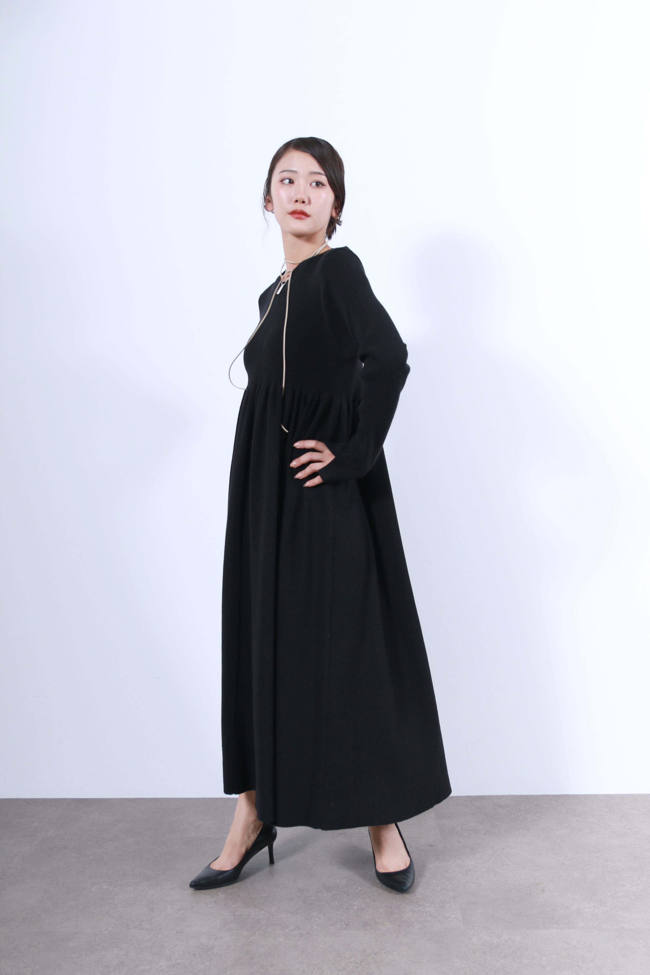 リブニットフレアーワンピース(6263-508)