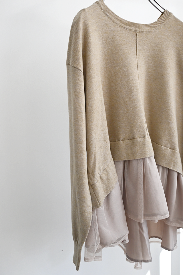 裾チュールニットトップス(6263-509)