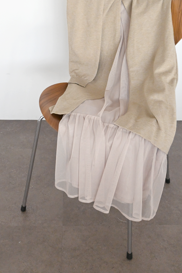 裾チュールニットワンピース(6263-510)