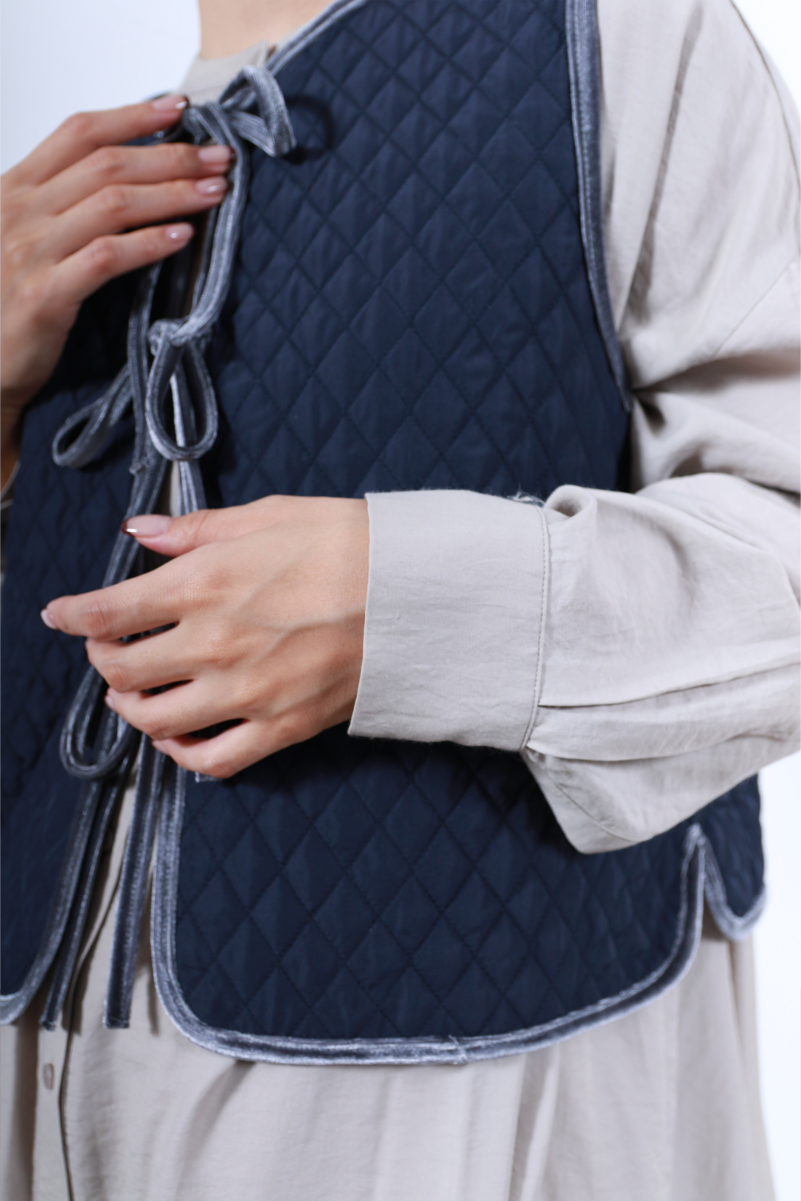 2WAYキルティングベロアベスト(6263-502)