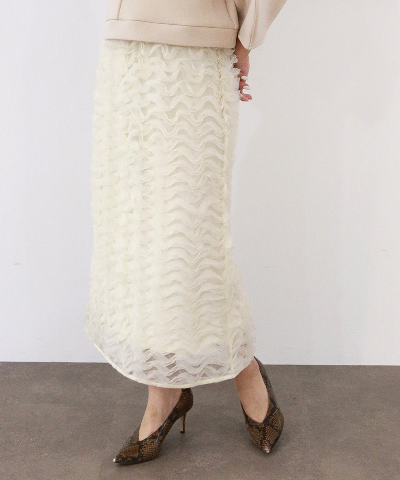Zimmermann アイボリー フリルスカート1 Chick スカート Asymmetrical Ruffle Skirt / アシンメトリー