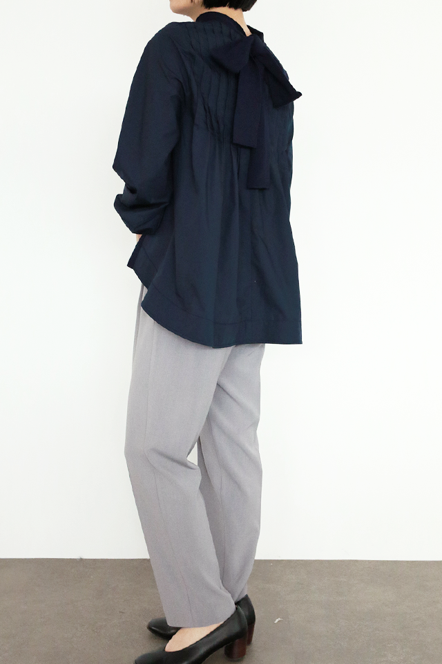 ニット×ブロード布帛 ハイネックブラウス(6255-371 / 6262ｰ484)