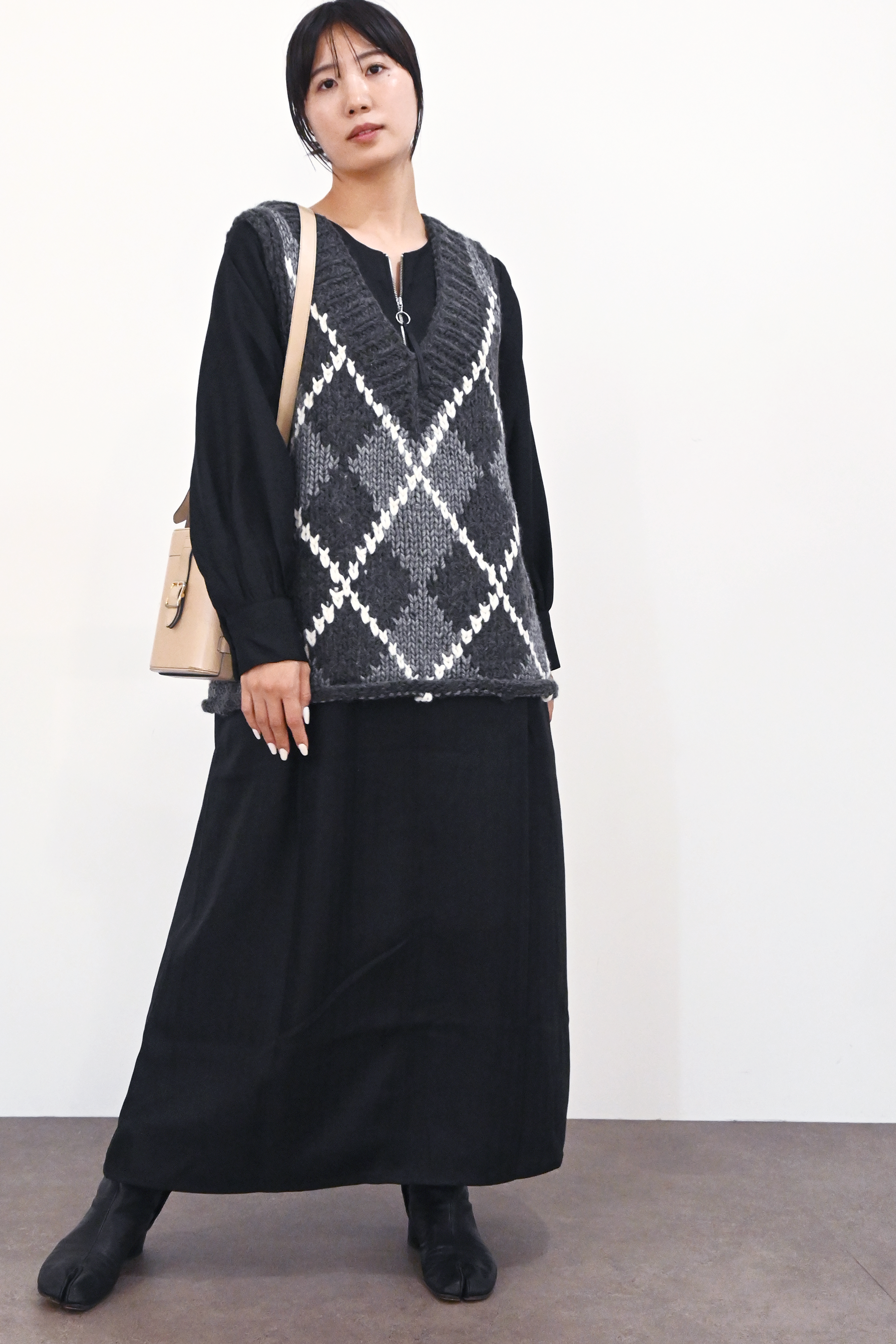 ハンドメイドカウチンニットベスト(6262-468)