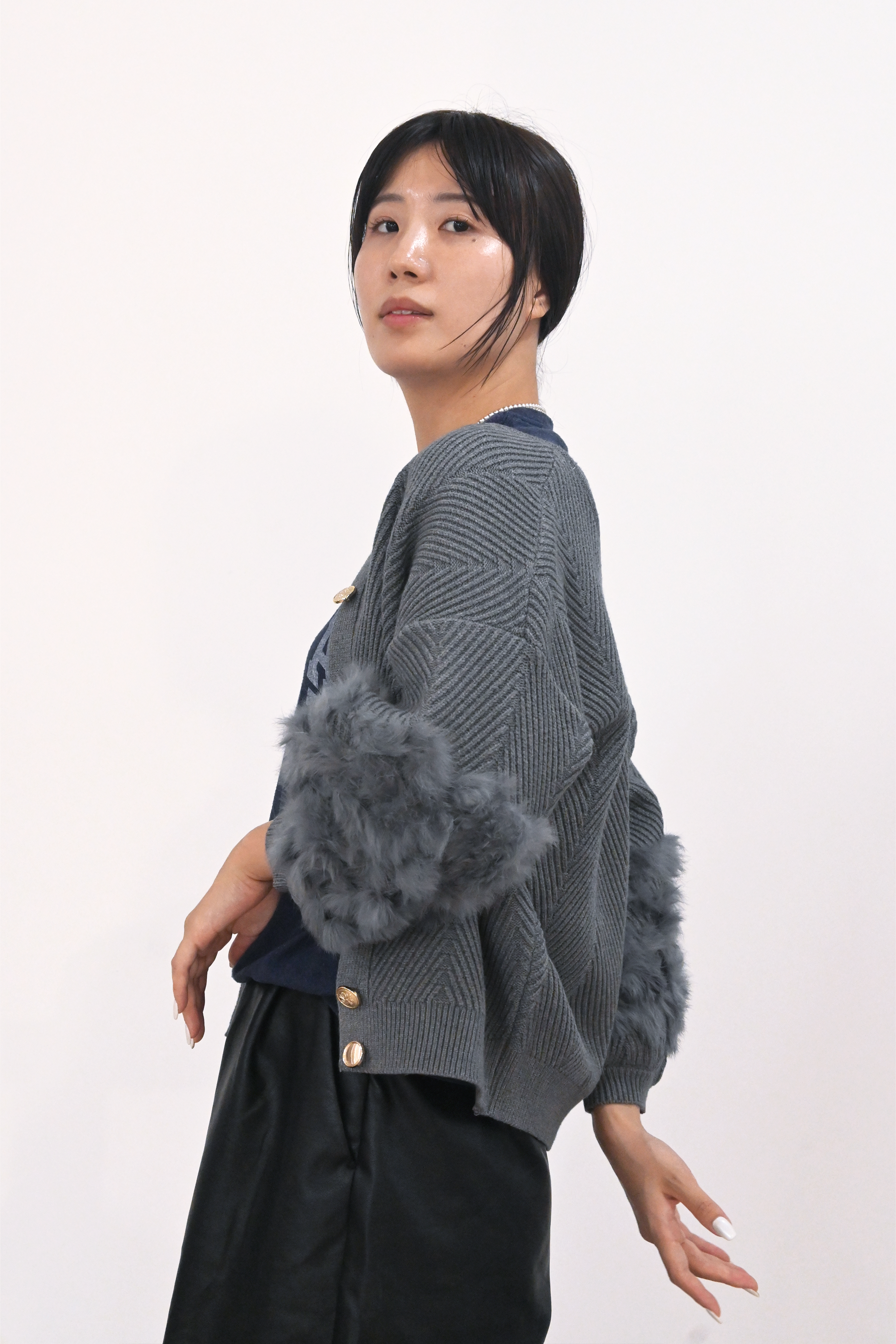 ラビットファー２WAYニットカーディガン(6262-467)