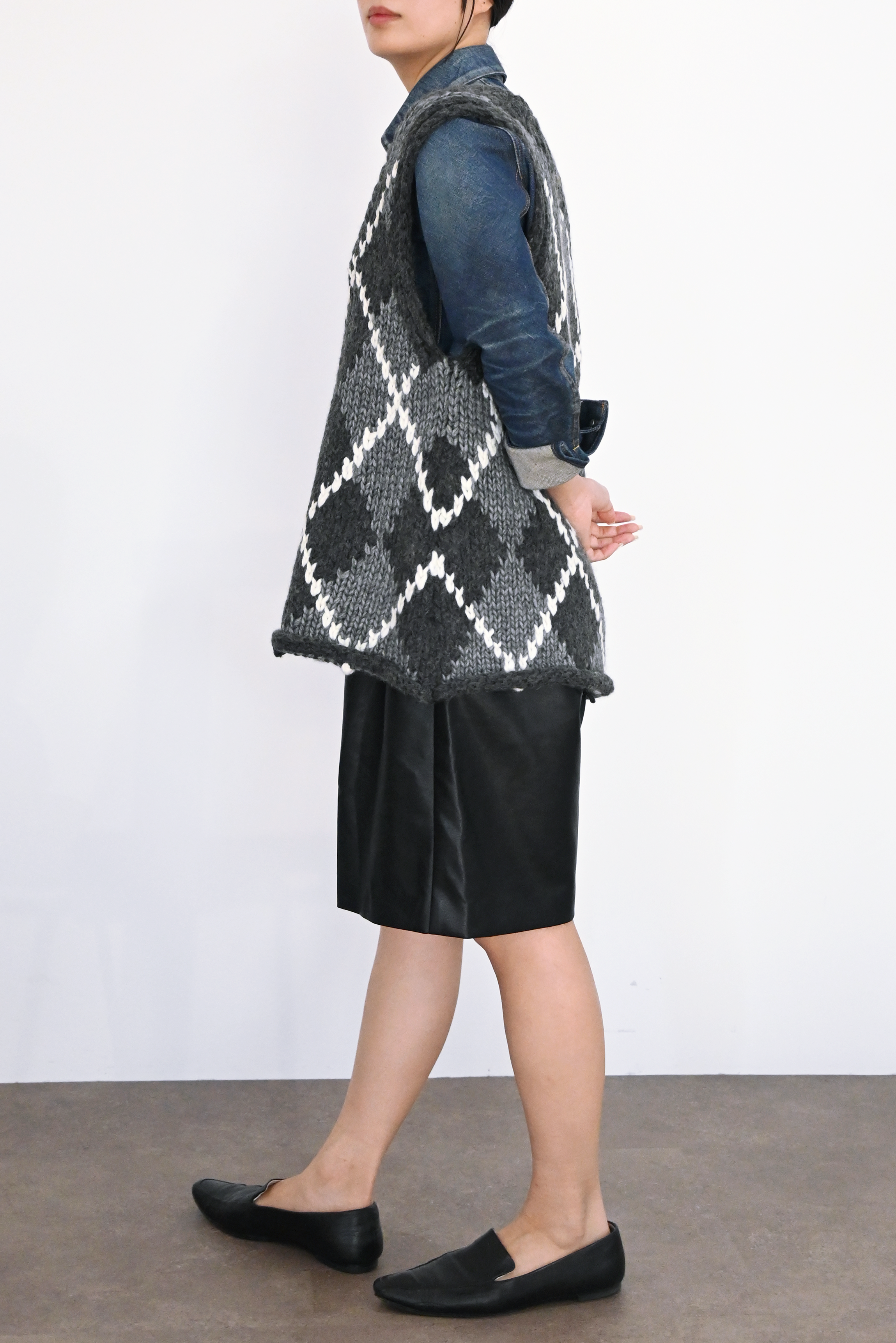 ハンドメイドカウチンニットベスト(6262-468)