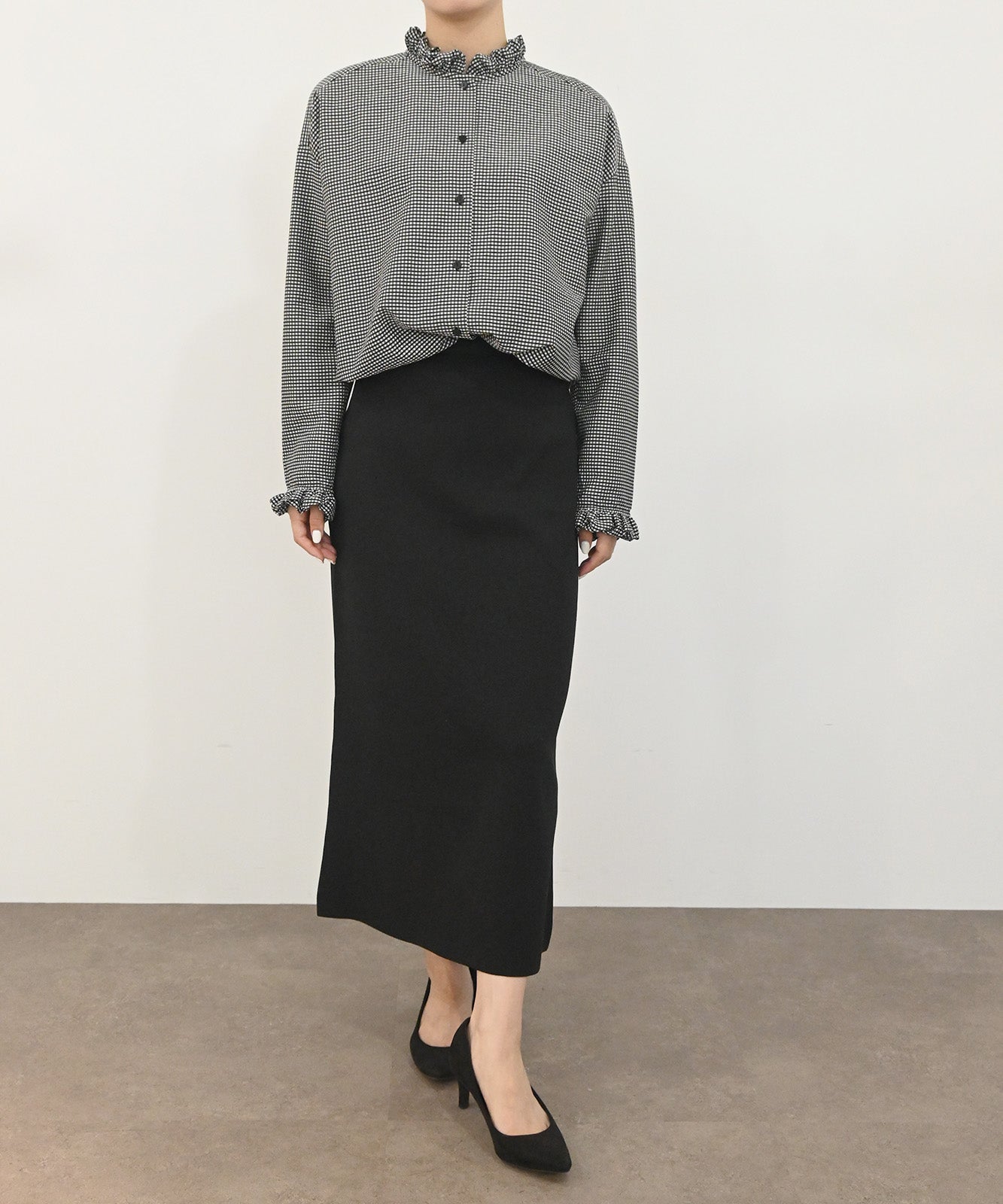 フリルカラーデザインシャツ(6263-498)