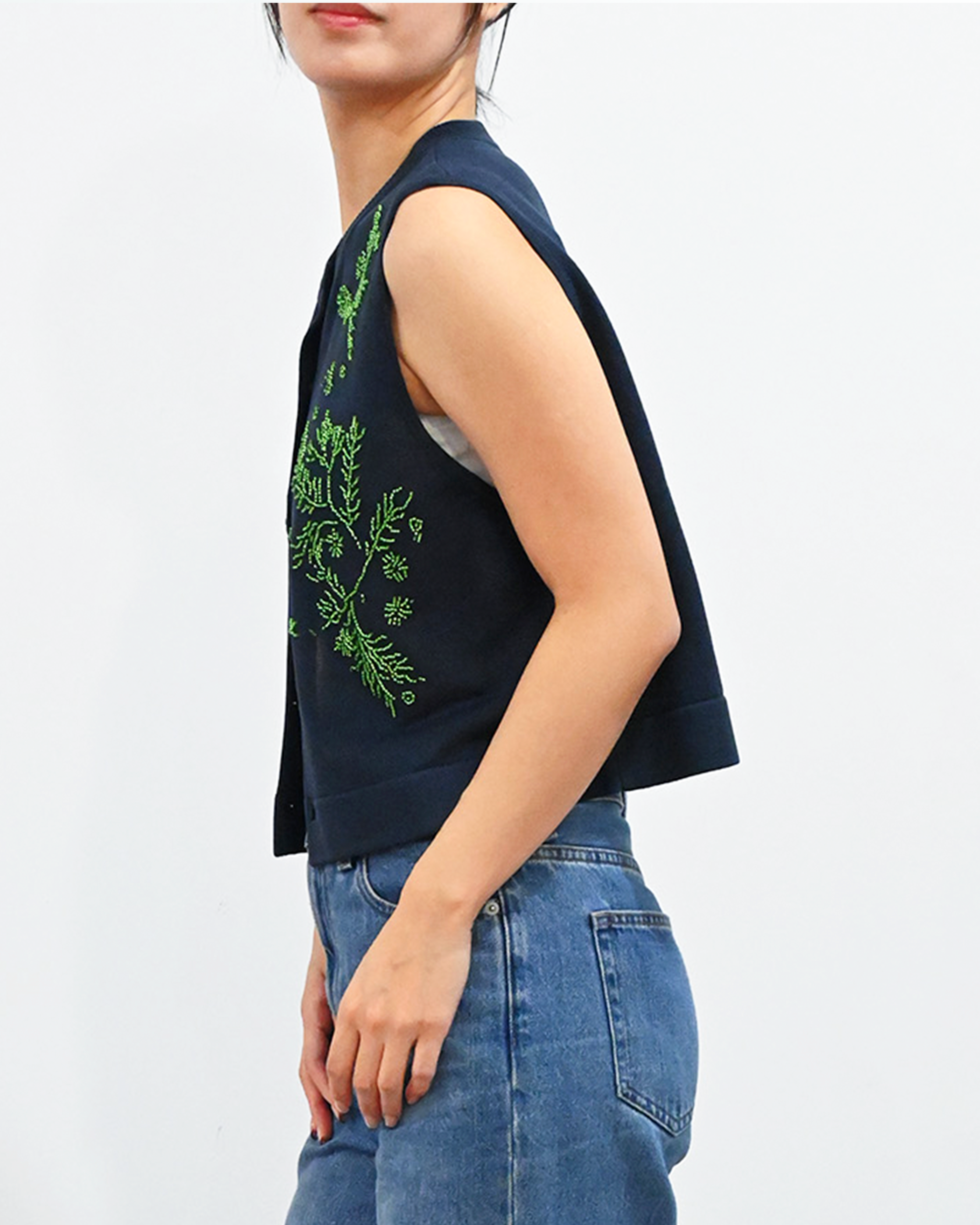 ビーズ刺繍ニットベスト(6266-342)