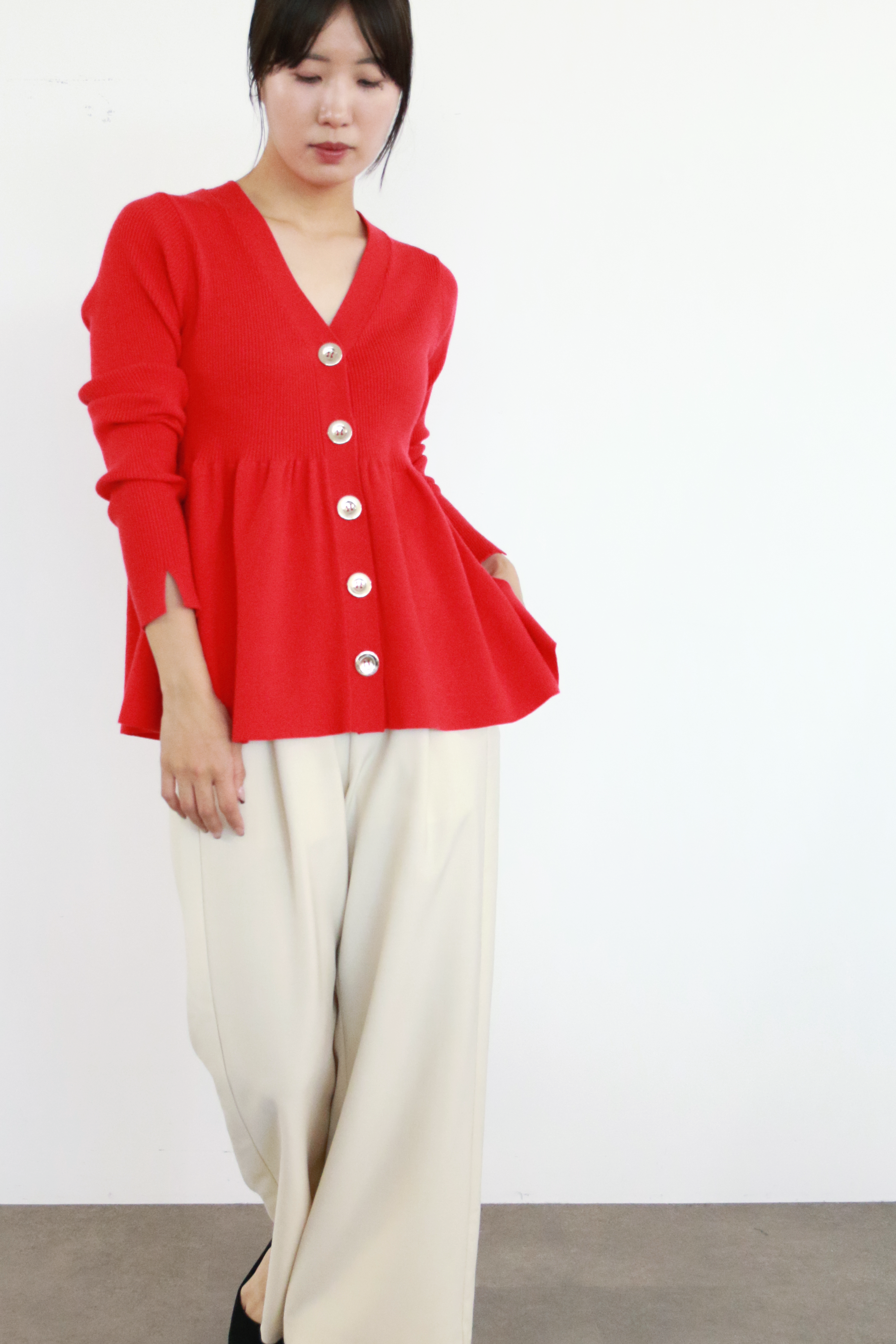 リブニットフレアカーディガン(6263-506)