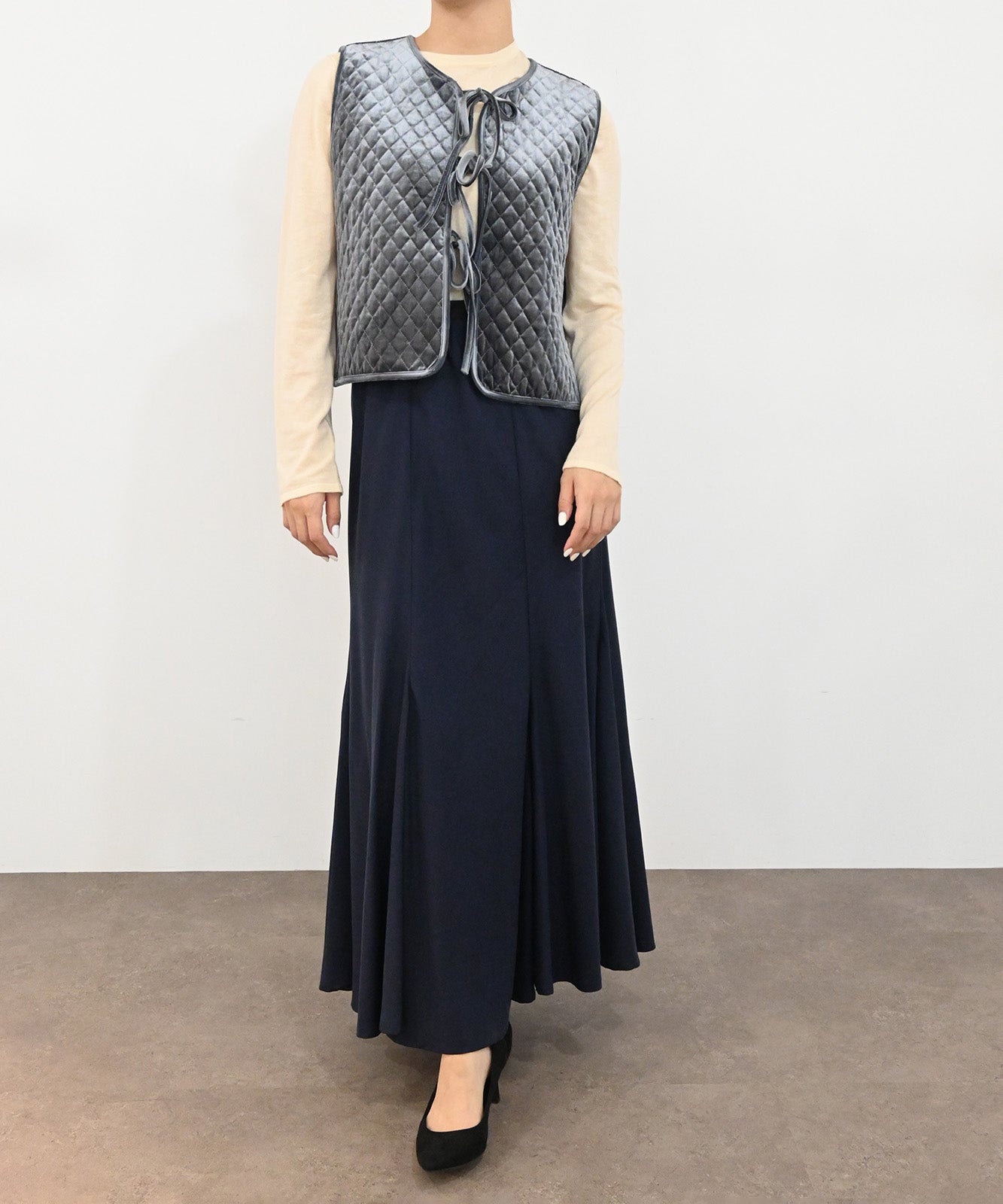 2WAYキルティングベロアベスト(6263-502)