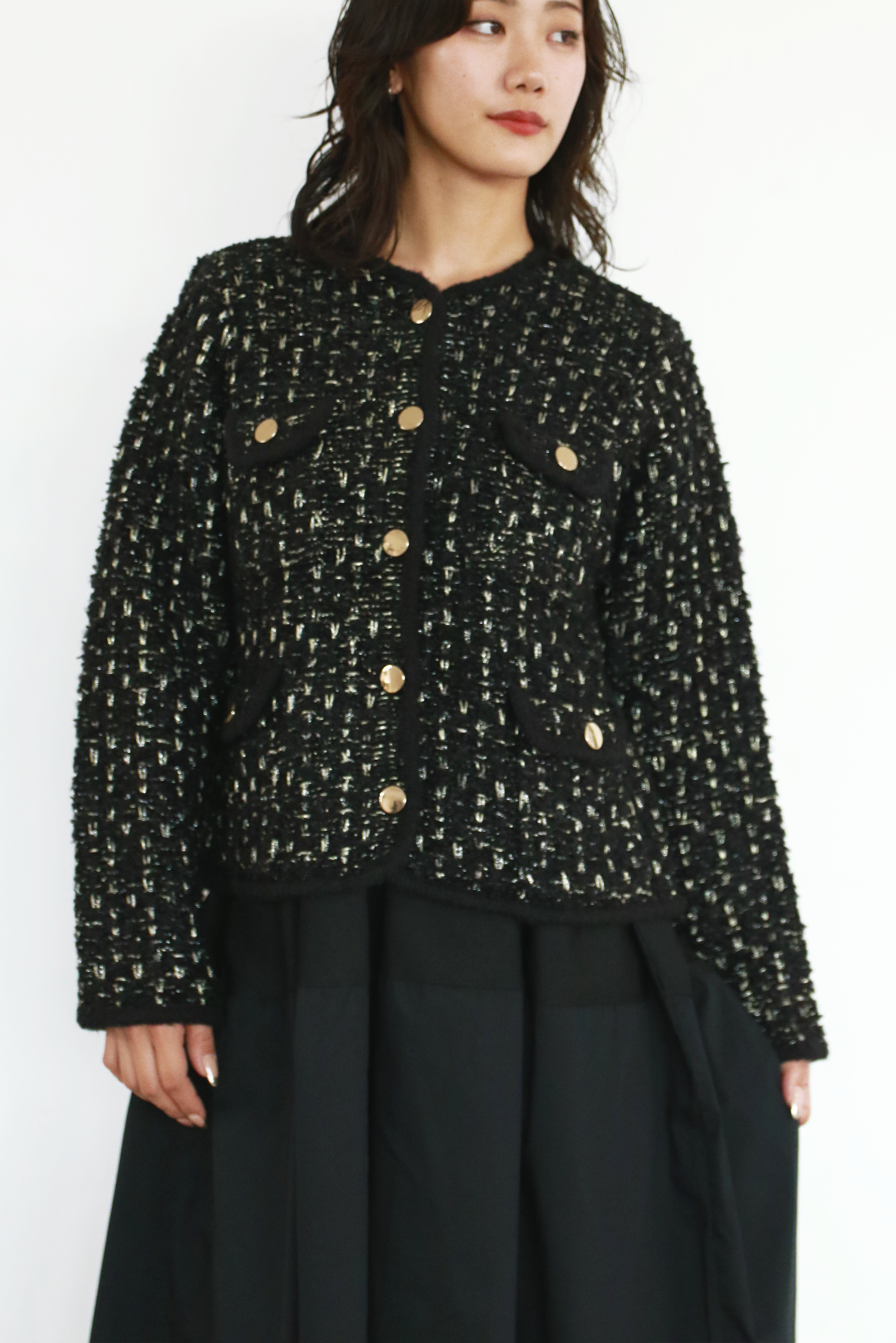 ツイードニットジャケット(6260-391)