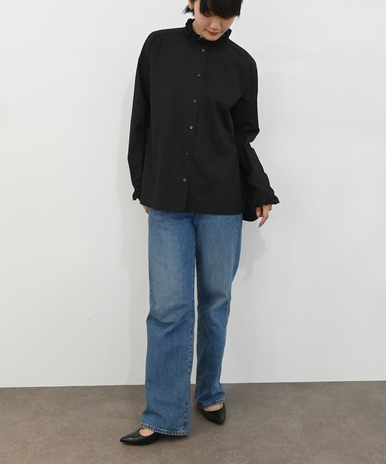 フリルカラーデザインシャツ(6263-498)