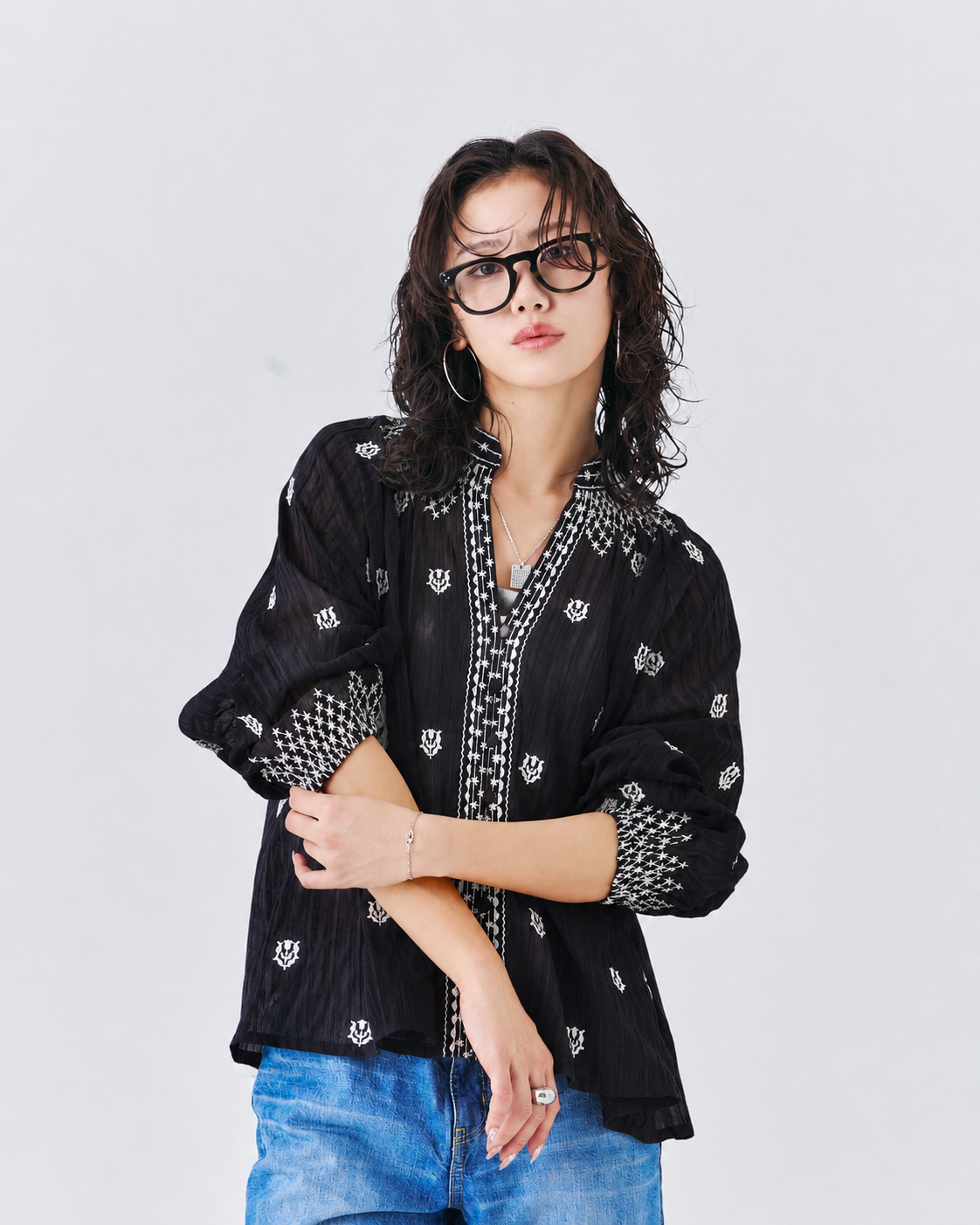 インド刺繍ブラウス(6265-595)