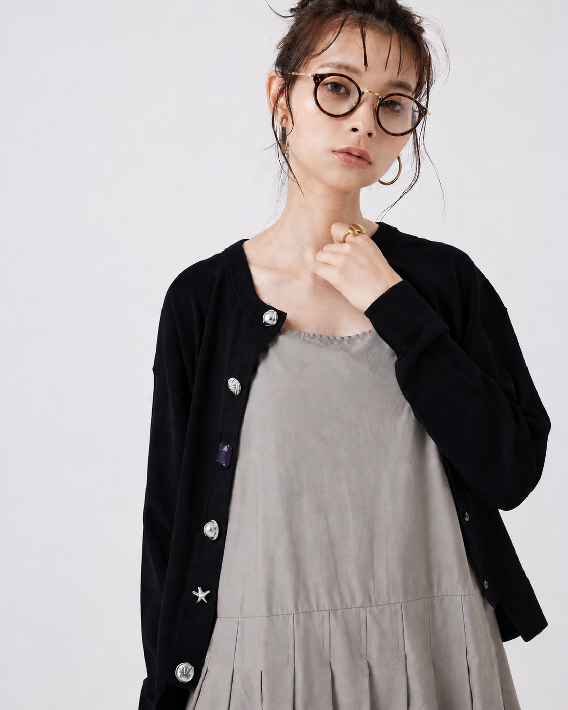 [定番]ビジューカーディガン(6260-693)