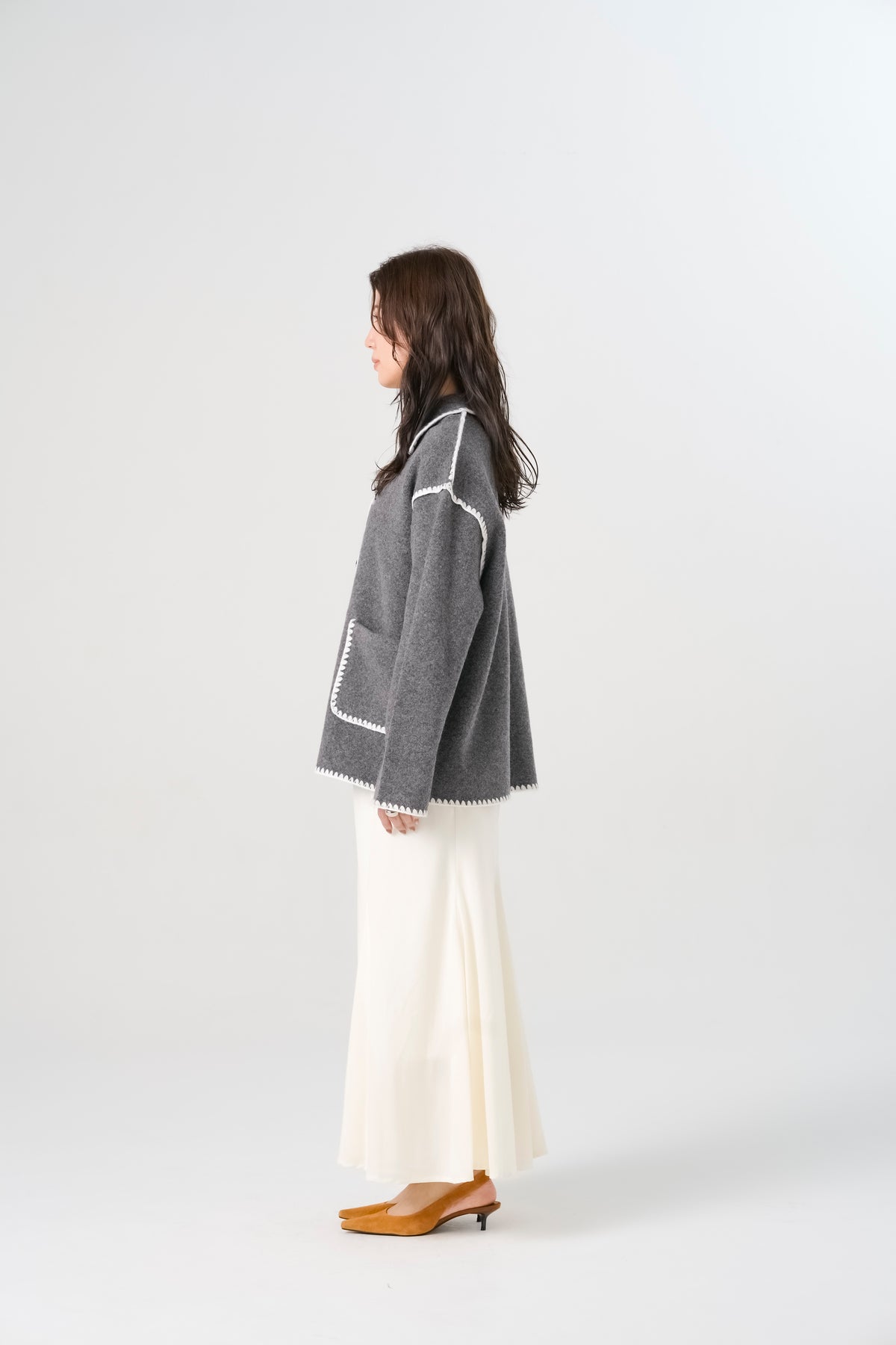 ブランケットステッチニットコート(6268-471)