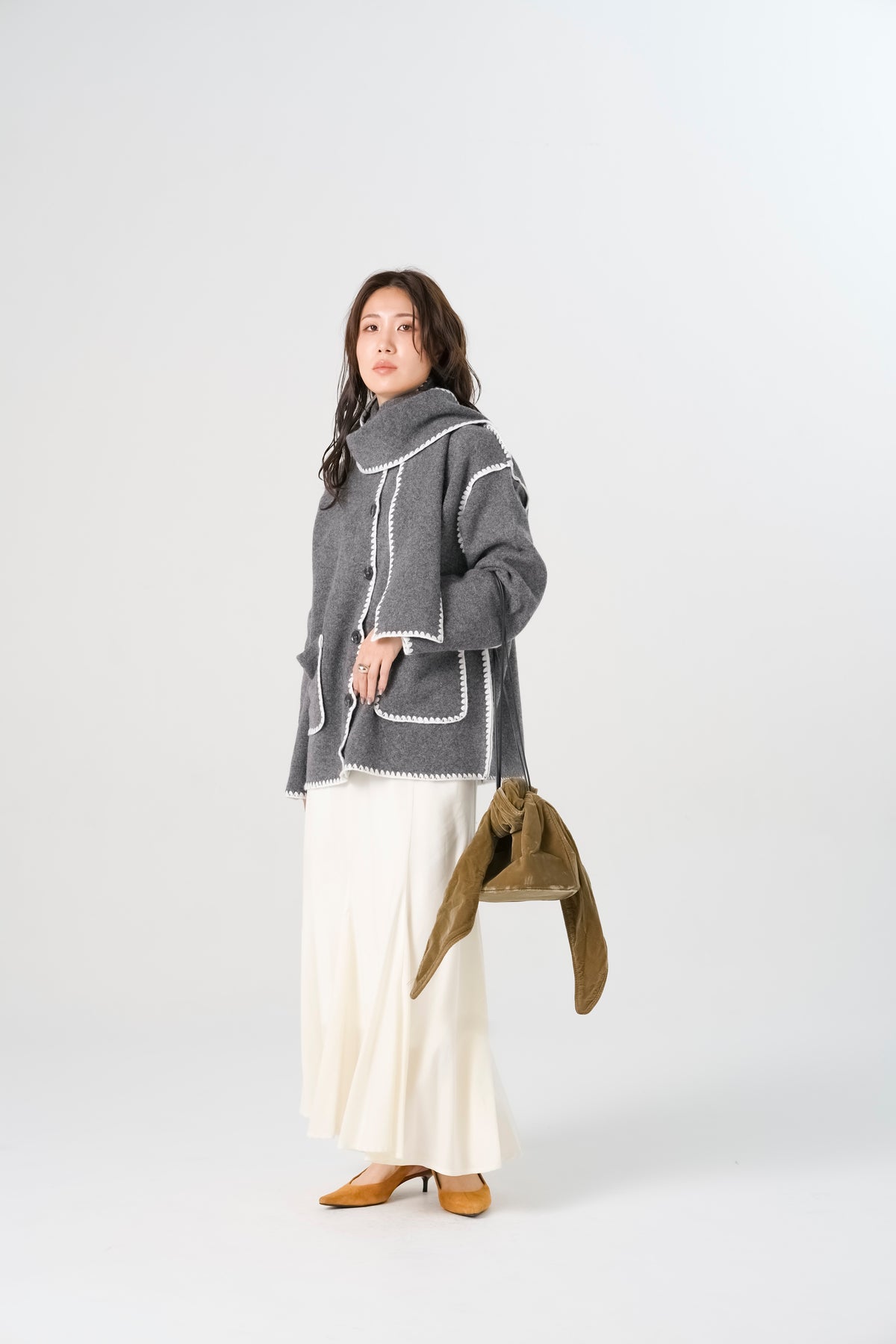 ブランケットステッチニットコート(6268-471)