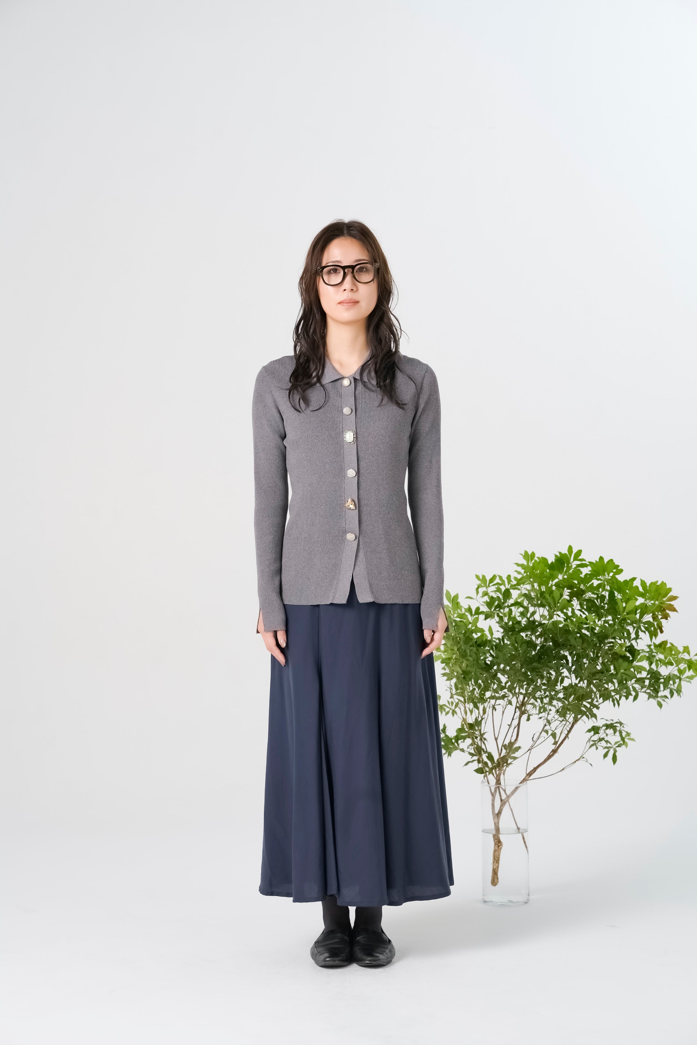 【8/7- 先行販売】ビジューポロニットトップス(6268-688)