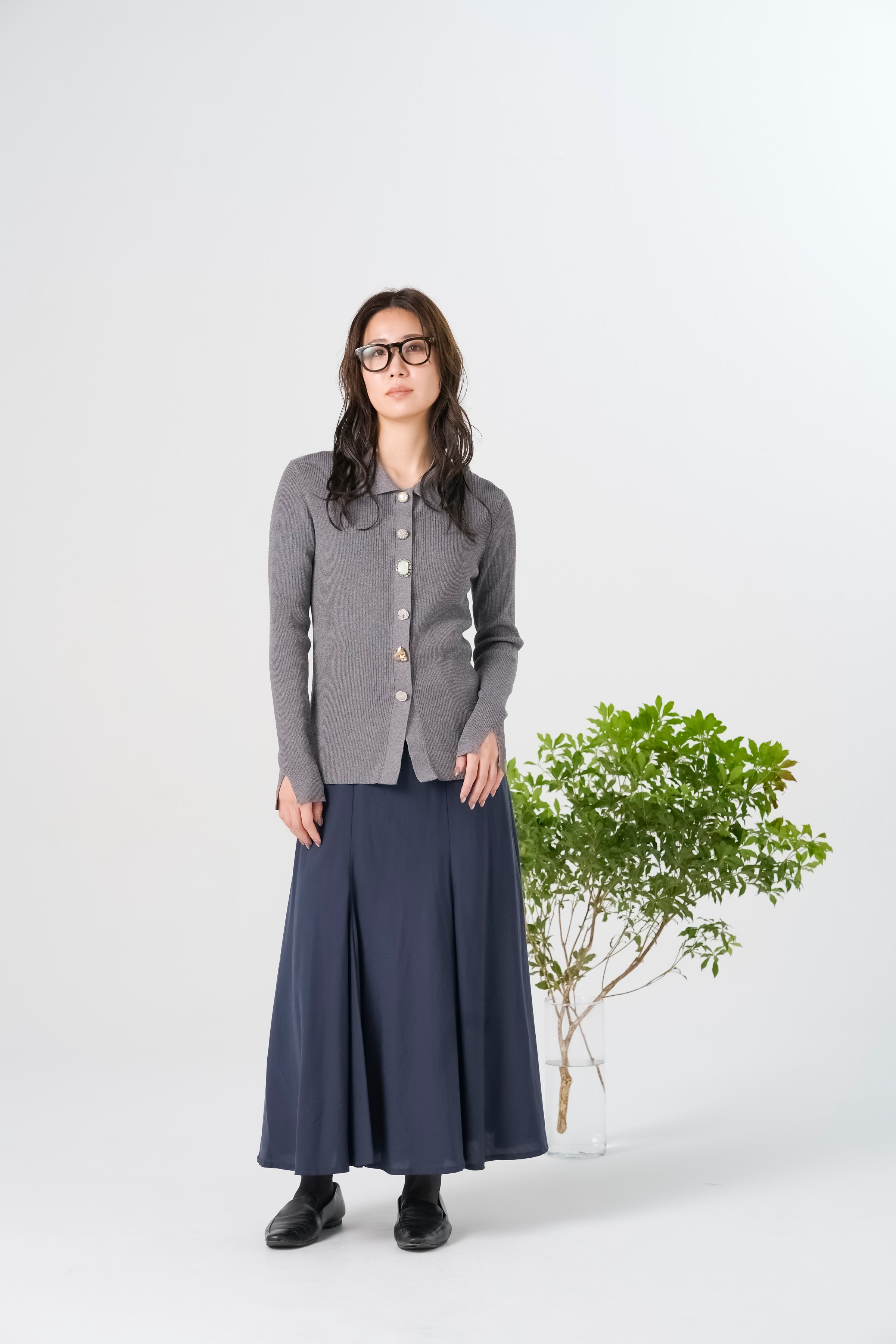 【8/7- 先行販売】ビジューポロニットトップス(6268-688)