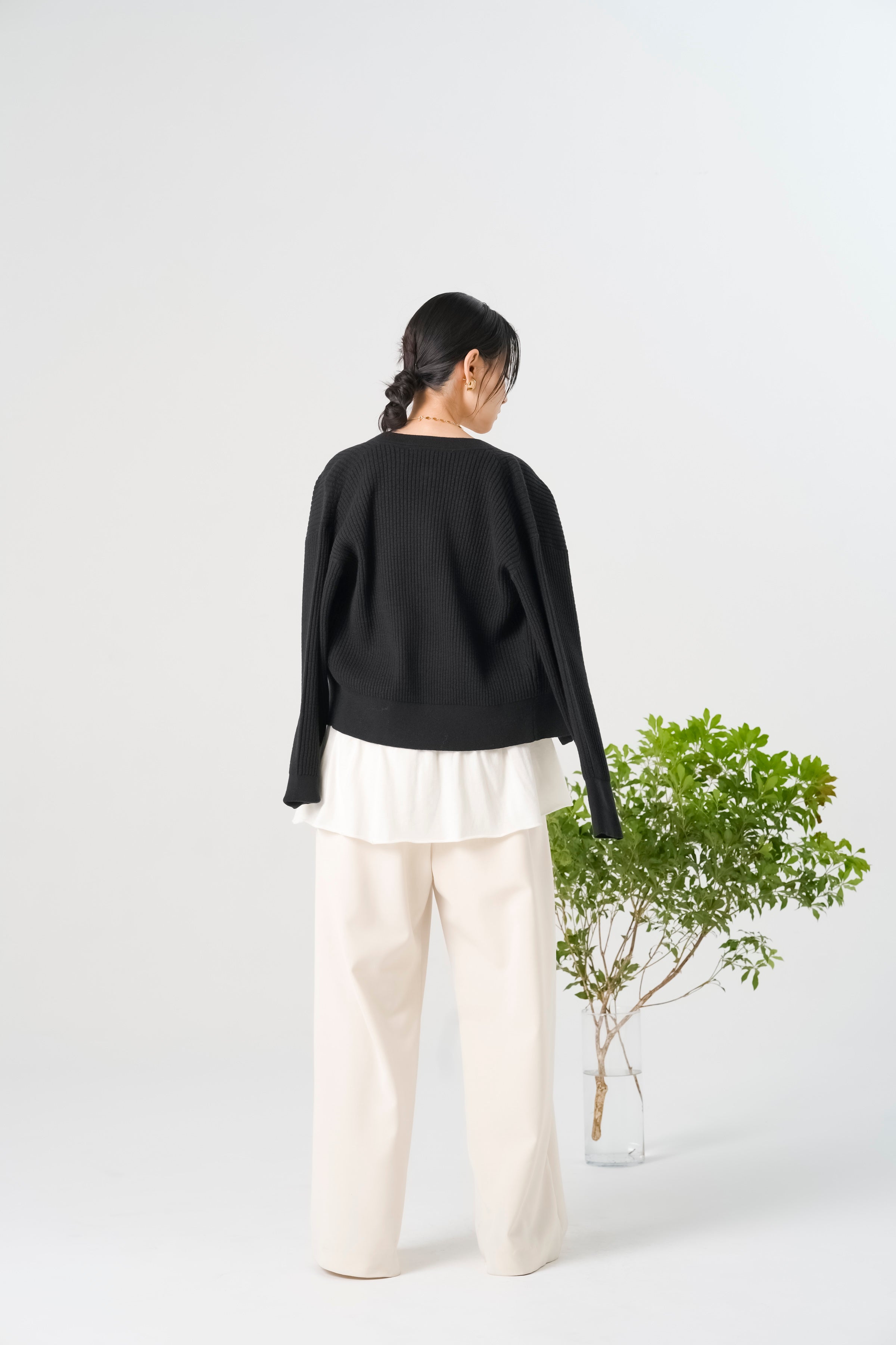 ワッフル編みビジューカーディガン(6269-691)