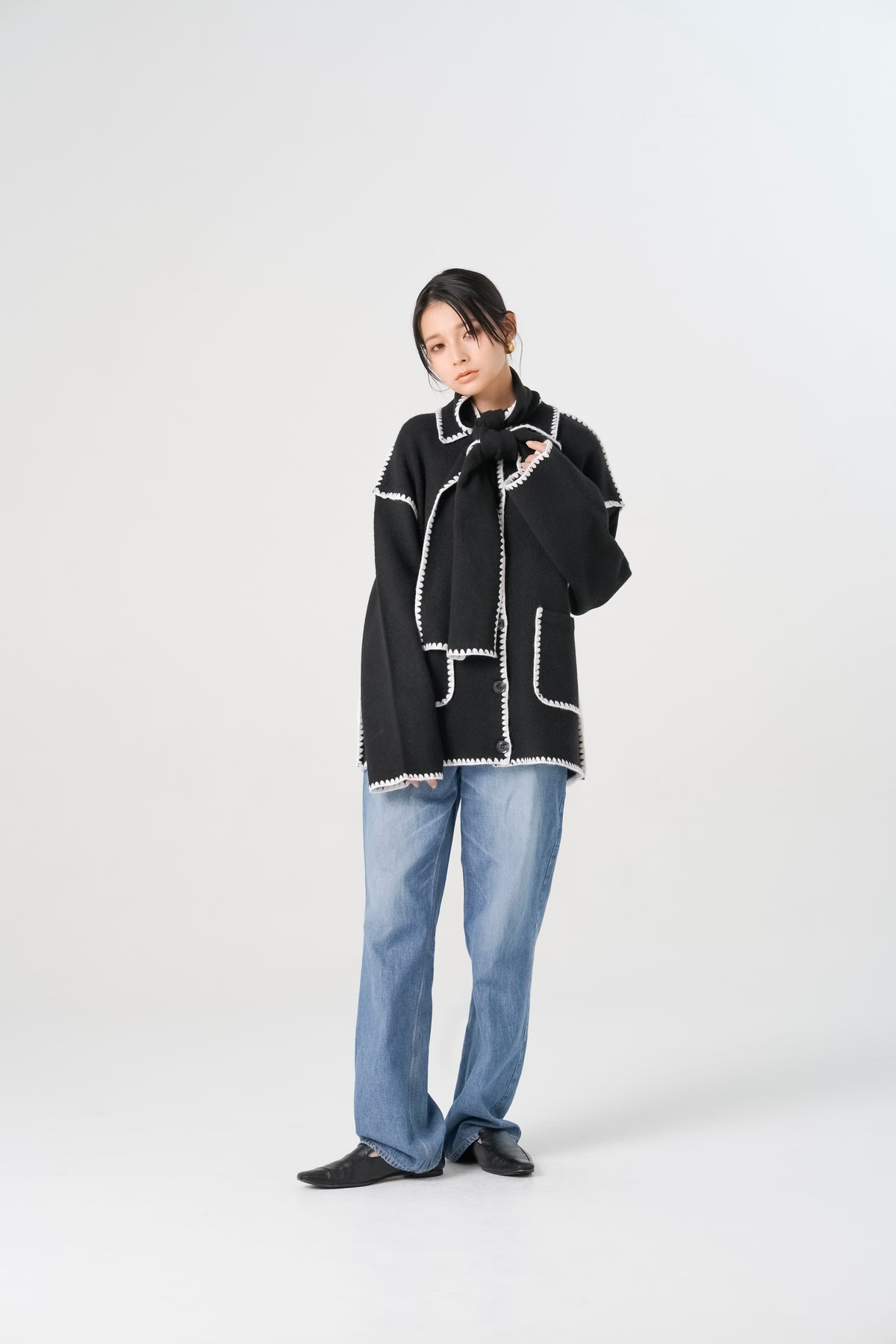 ブランケットステッチニットコート(6268-471)