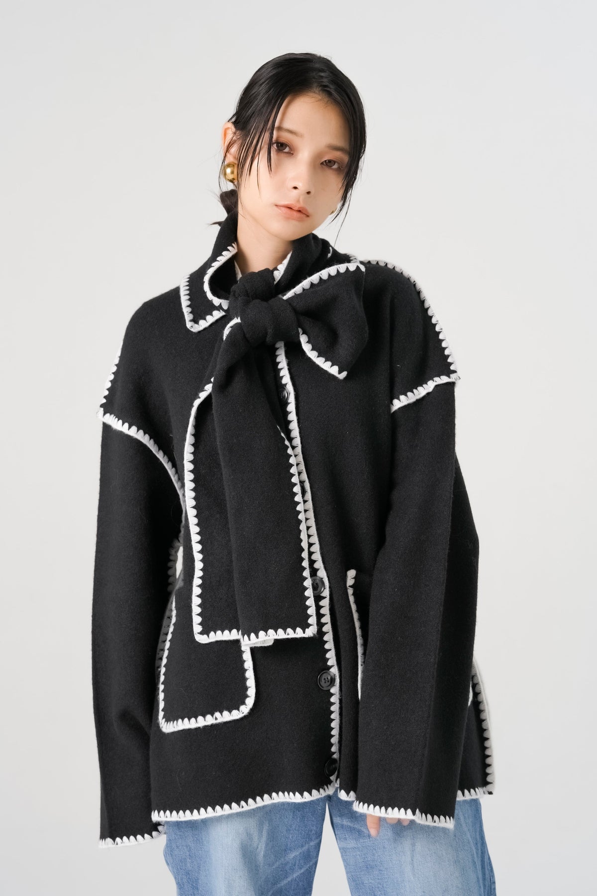 ブランケットステッチニットコート(6268-471)
