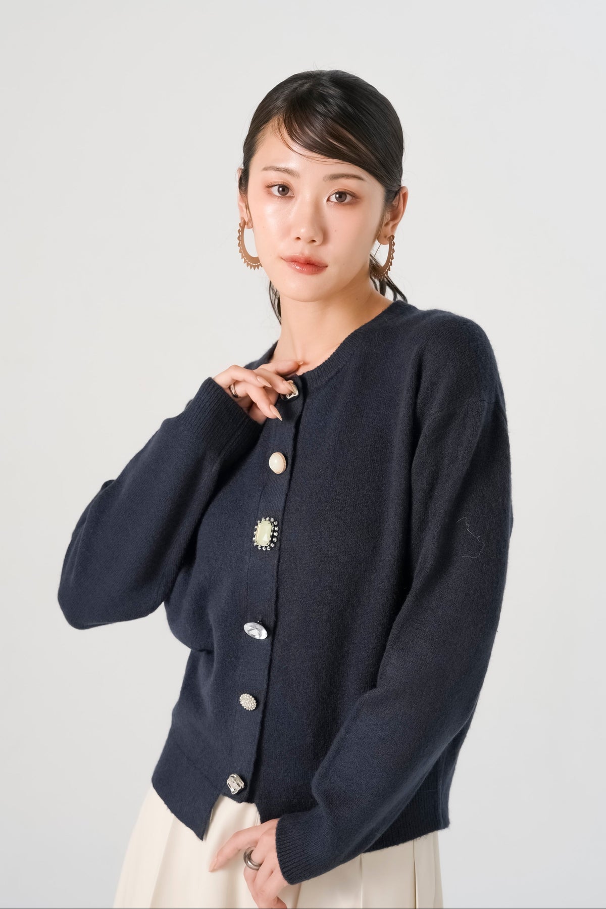 フェルテッドビジューカーディガン(6271-692)
