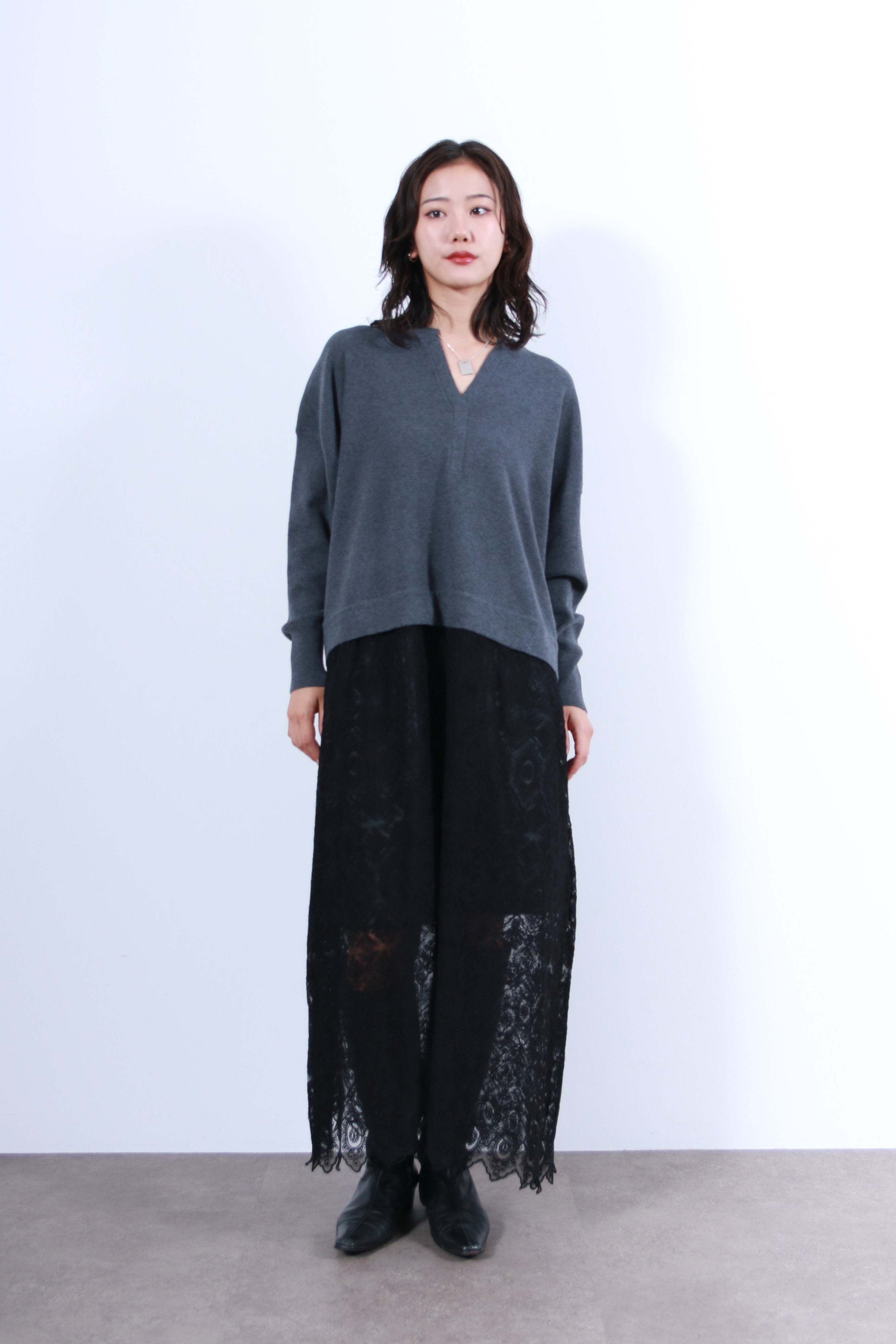 ニット×レースワンピース(6263-512)