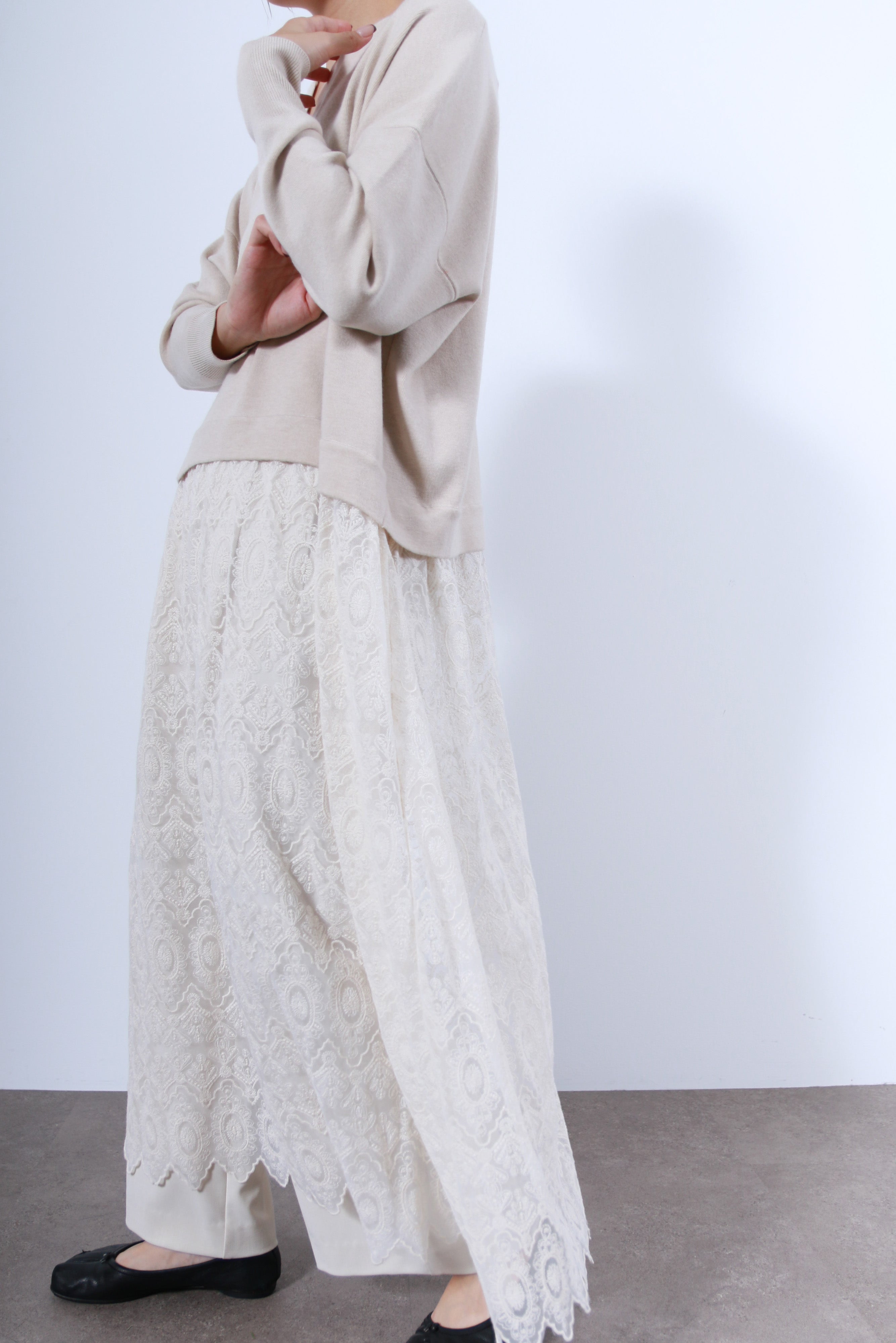 ニット×レースワンピース(6263-512)