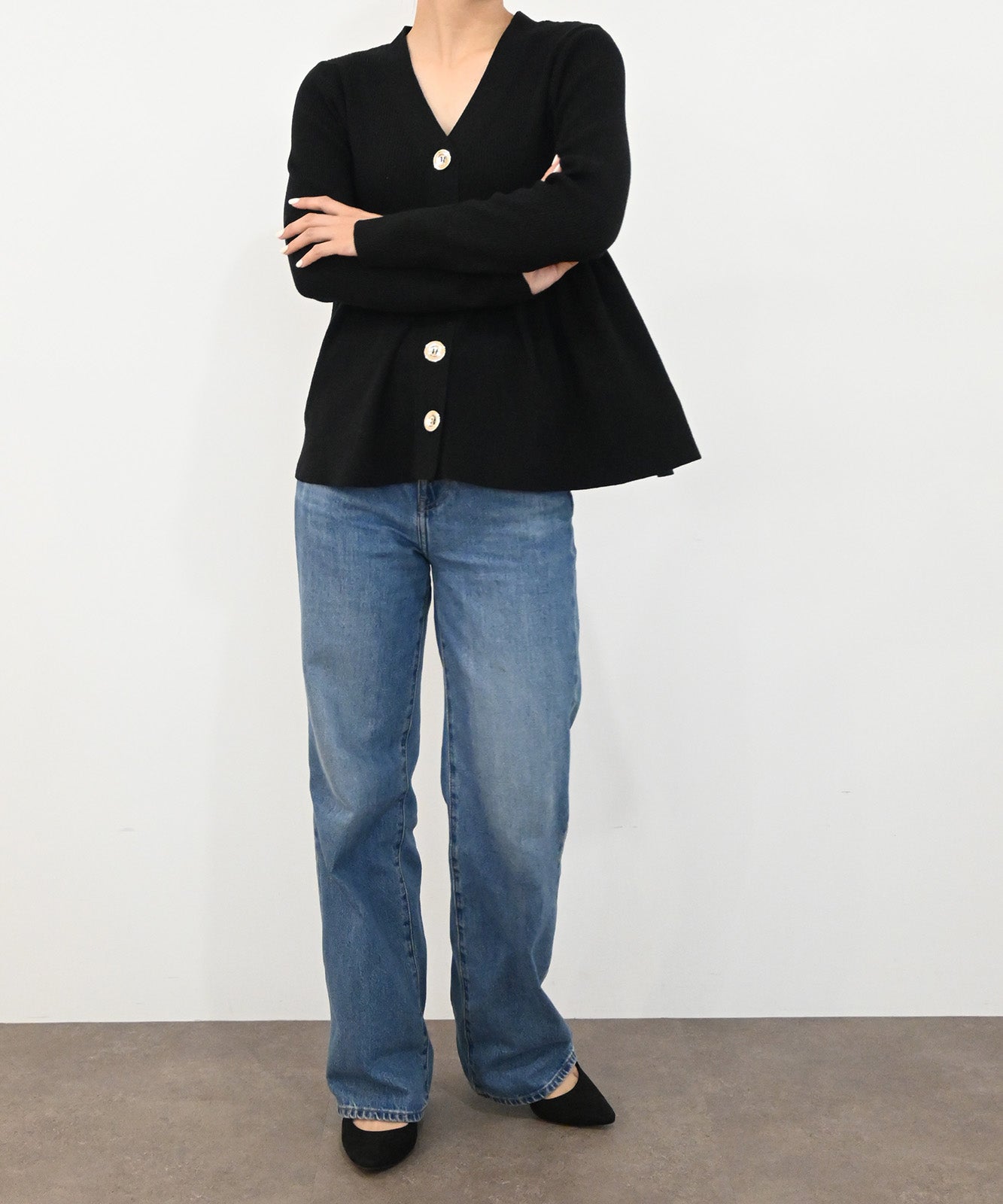 リブニットフレアカーディガン(6263-506)